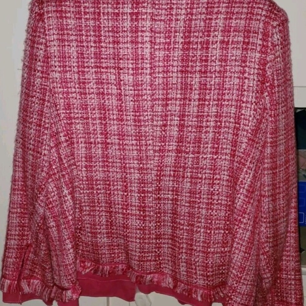 Bob Mackie Hot Pink Tweed Blazer Size 14